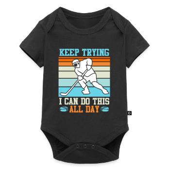Keep trying I can do all this ice hockey - Baby Premium short-sleeve bodysuit - black - Front