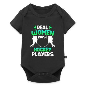 De vraies femmes éduquent les joueuses de hockey - Body à manches courtes Premium Bébé - noir - Devant