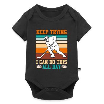 Keep trying I can do all this ice hockey - Baby Premium short-sleeve bodysuit - black - Front