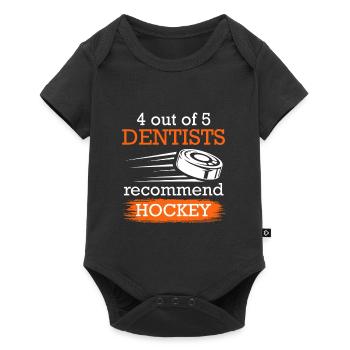 4 out of 5 dentists recommend hockey - Baby Premium short-sleeve bodysuit - black - Front
