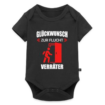 Glückwunsch zur Flucht Verräter Jobwechsel - Baby Premium Kurzarmbody - Schwarz - Vorne