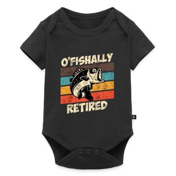 O Fishally retired pension angler retirement - Baby Premium short-sleeve bodysuit - black - Front