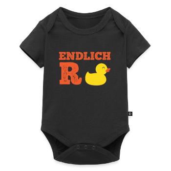 R Ente Renteneintritt Rentner - Baby Premium Kurzarmbody - Schwarz - Vorne