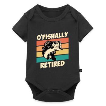 O Fishally retired pension angler retirement - Baby Premium short-sleeve bodysuit - black - Front