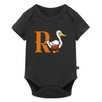Rente Renteneintritt R Ente - Baby Premium Kurzarmbody - Schwarz - Vorne