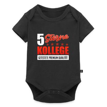 5 Sterne Kollege getestete Premium Qualität - Baby Premium Kurzarmbody - Schwarz - Vorne