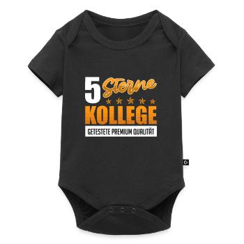 5 Sterne Kollege getestete Premium Qualität - Baby Premium Kurzarmbody - Schwarz - Vorne