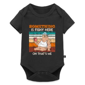 quelque chose est paresseux ici oh c’est moi - Body à manches courtes Premium Bébé - noir - Devant