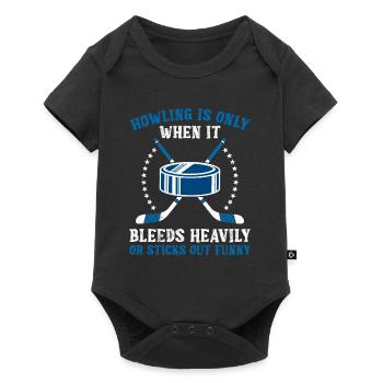 Ice hockey is only howled when it bleeds - Baby Premium short-sleeve bodysuit - black - Front