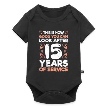 Company anniversary 15 years service anniversary - Baby Premium short-sleeve bodysuit - black - Front
