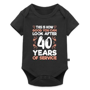 40 years of service 40 years of work anniversary - Baby Premium short-sleeve bodysuit - black - Front
