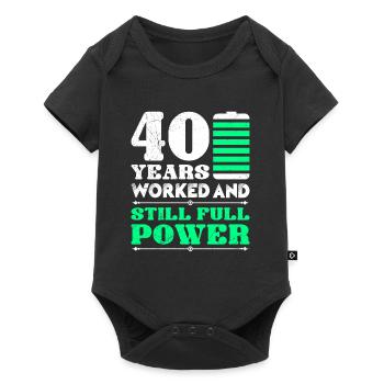 Service anniversary 40 years company anniversary - Baby Premium short-sleeve bodysuit - black - Front