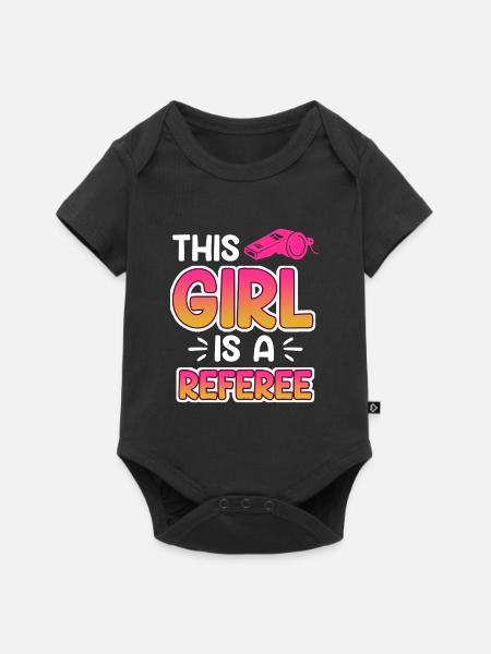 Damen Schiedsrichter Schiedsrichterin Schiri - Baby Premium Kurzarmbody - Schwarz
