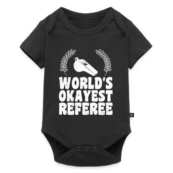 Worlds okayest Refeferee Referee - Baby Premium short-sleeve bodysuit - black - Front