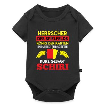 Schiri Herrscher des Spielfelds König - Baby Premium Kurzarmbody - Schwarz - Vorne