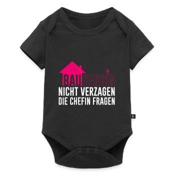 Bauherrin Chefin fragen Eigenheim Bauherrin - Baby Premium Kurzarmbody - Schwarz - Vorne
