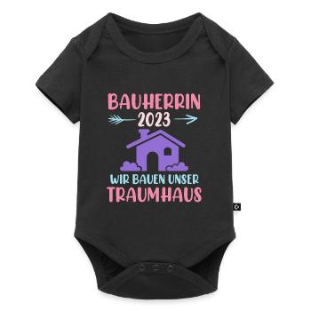 Bauherrin 2023 Eigenheim Richtfest - Baby Premium Kurzarmbody - Schwarz - Vorne