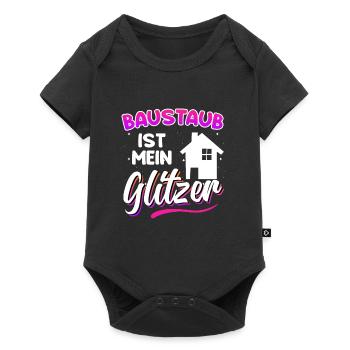 Bauherrin Bauherr Baustaub Eigenheim - Baby Premium Kurzarmbody - Schwarz - Vorne