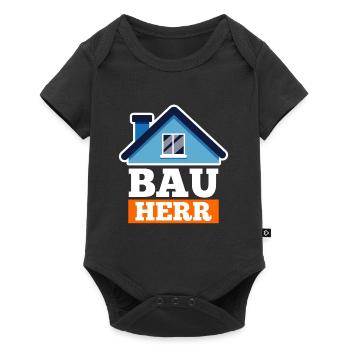 Bauherr - Baby Premium Kurzarmbody - Schwarz - Vorne