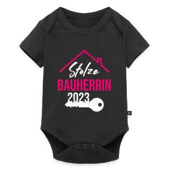 Stolze Bauherrin 2023 - Baby Premium Kurzarmbody - Schwarz - Vorne