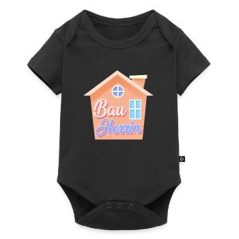 Richtfest Eigenheim Bauherrin - Baby Premium Kurzarmbody - Schwarz - Vorne