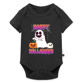 Joyeux fantôme d’Halloween - Body à manches courtes Premium Bébé - noir - Devant