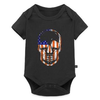 Crâne d’Halloween aux États-Unis - Body à manches courtes Premium Bébé - noir - Devant