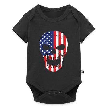 Crâne d’Halloween aux États-Unis - Body à manches courtes Premium Bébé - noir - Devant