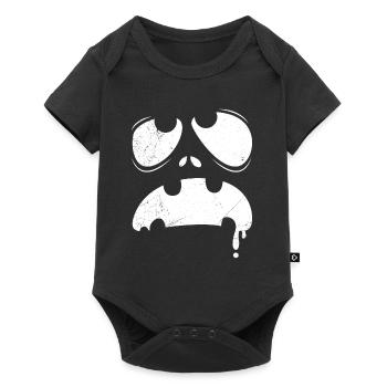 Masque de citrouille Halloween - Body à manches courtes Premium Bébé - noir - Devant