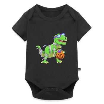 Dinosaur Halloween Mummy - Baby Premium short-sleeve bodysuit - black - Front