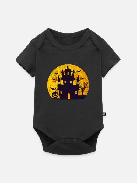 Grusel Schloss Halloween - Baby Premium Kurzarmbody - Schwarz