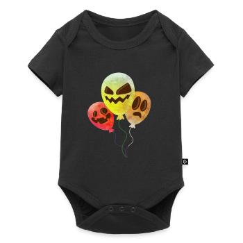 Pumpkin Mask Halloween Balloon - Baby Premium short-sleeve bodysuit - black - Front