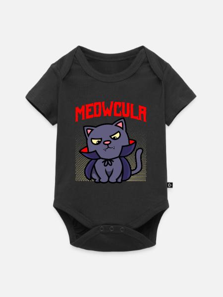 Dracula Halloween Katze - Baby Premium Kurzarmbody - Schwarz