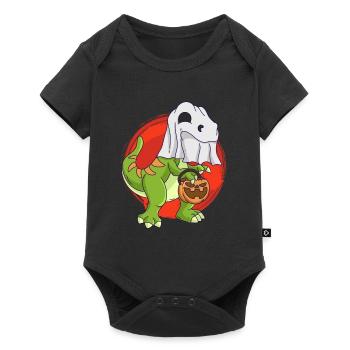 Dinosaur Halloween Ghost - Baby Premium short-sleeve bodysuit - black - Front