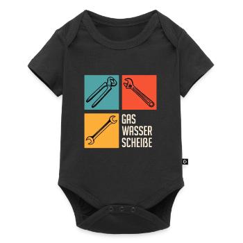 Gas Wasser Scheiße Klempner - Baby Premium Kurzarmbody - Schwarz - Vorne