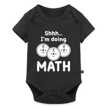 Shh. ich betreibe Mathe Bodybuilder Kraftsport - Baby Premium Kurzarmbody - Schwarz - Vorne