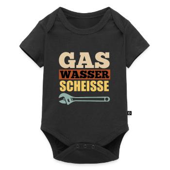 Gas Wasser Scheiße Anlagenmechaniker Klempner - Baby Premium Kurzarmbody - Schwarz - Vorne
