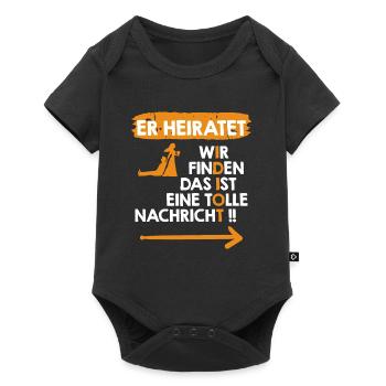 Der Idiot heiratet Bräutigam Junggesellenabschied - Baby Premium Kurzarmbody - Schwarz - Vorne