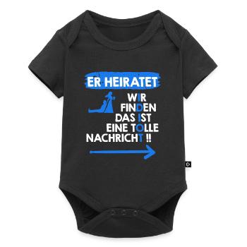 Der Idiot heiratet Bräutigam Junggesellenabschied - Baby Premium Kurzarmbody - Schwarz - Vorne