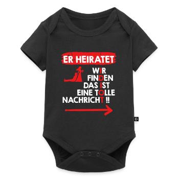 Der Idiot heiratet Bräutigam Junggesellenabschied - Baby Premium Kurzarmbody - Schwarz - Vorne