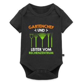 Gartenchef und Leiter vom Rechenzentrum - Baby Premium Kurzarmbody - Schwarz - Vorne