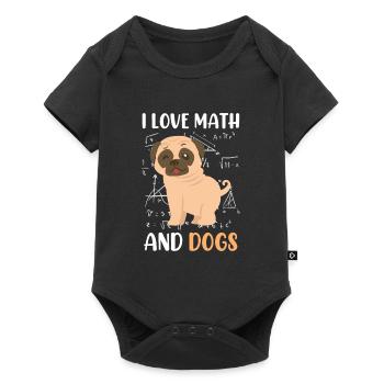 J’adore les mathématiciens en mathématiques et les vadrouilles de chien - Body à manches courtes Premium Bébé - noir - Devant