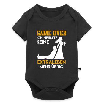 Game over - JGA Männer Hochzeit - Baby Premium Kurzarmbody - Schwarz - Vorne