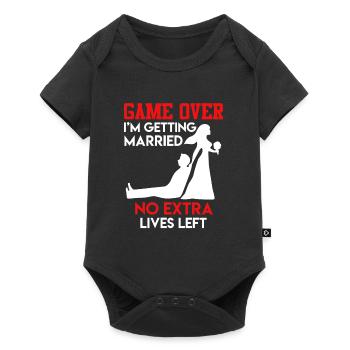 Game over - JGA Männer Hochzeit - Baby Premium Kurzarmbody - Schwarz - Vorne