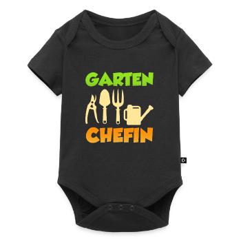 Garten Chefin Gärtnerin Damen Garten - Baby Premium Kurzarmbody - Schwarz - Vorne