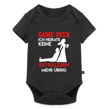 Game over - JGA Männer Hochzeit - Baby Premium Kurzarmbody - Schwarz - Vorne