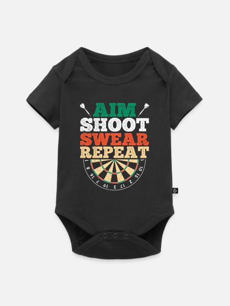 Dart Sprüche Darts Dartscheibe Dart - Premium kortærmet baby-body  - sort