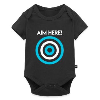 Darts play darts - aim here! Dartboard Dart - Baby Premium short-sleeve bodysuit - black - Front