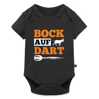 Bock auf Dart spielen Dartpfeile Darts - Baby Premium Kurzarmbody - Schwarz - Vorne