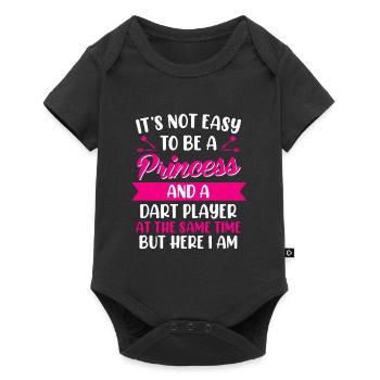 Prinzessin Darts Damen Dart Dart Zubehör Dart - Baby Premium Kurzarmbody - Schwarz - Vorne